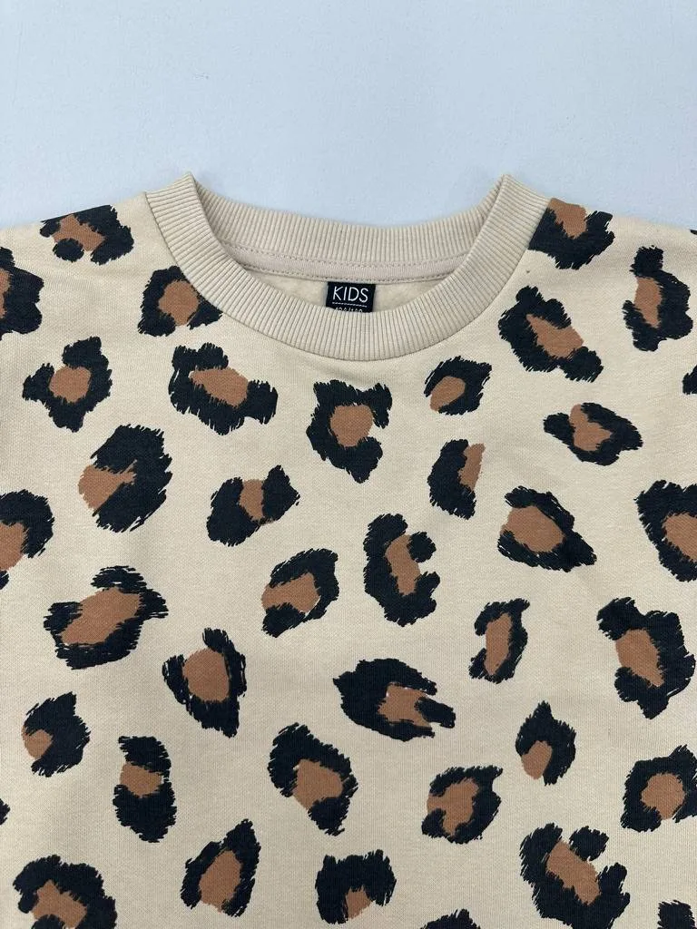 Wibra Girls’ Leopard Print Sweatshirt Dress thumbnail 3