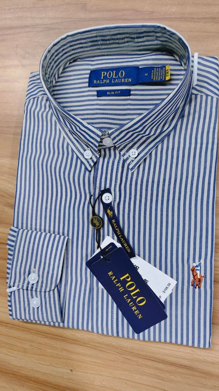 Polo Ralph Lauren Men’s Slim Fit Striped Long Sleeve Shirt – Master Copy thumbnail 9