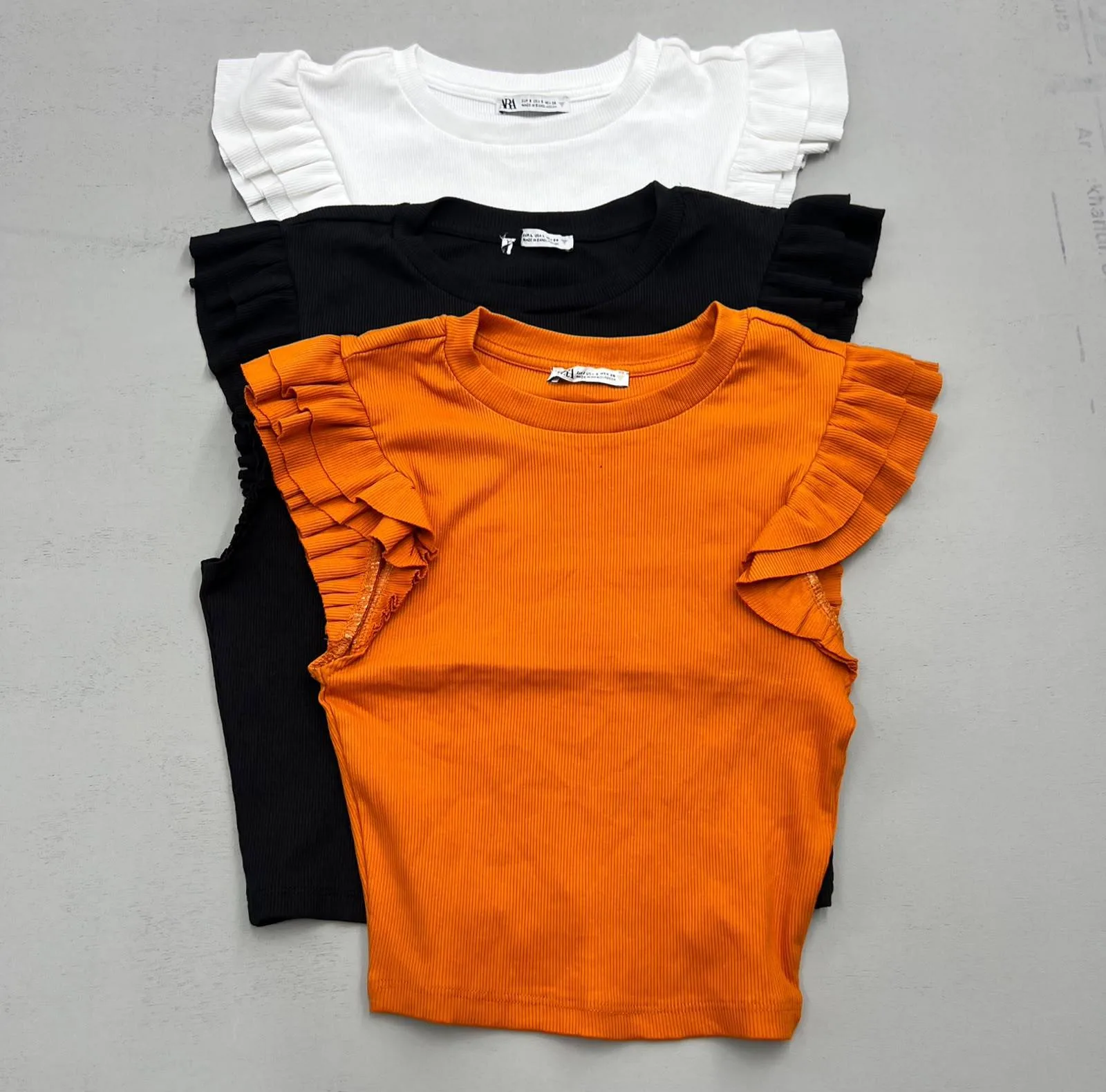 Ladies Ruffle Sleeve Crop Blouse thumbnail 4