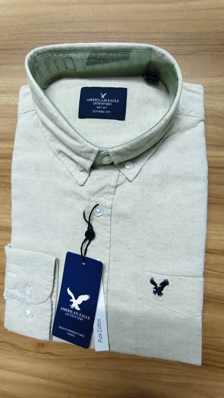American Eagle Men’s Classic Fit Long Sleeve Cotton Shirt |. Master Copy thumbnail 2