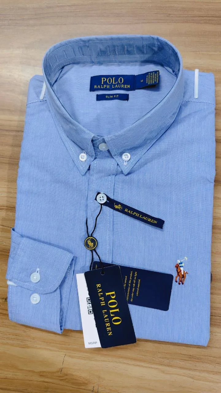 Polo Ralph Lauren Men’s Slim Fit Striped Long Sleeve Shirt – Master Copy thumbnail 2