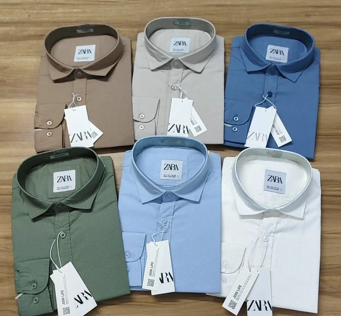 ZARA MAN Men’s Remi Cotton Slim Fit Long Sleeve Shirt thumbnail 3