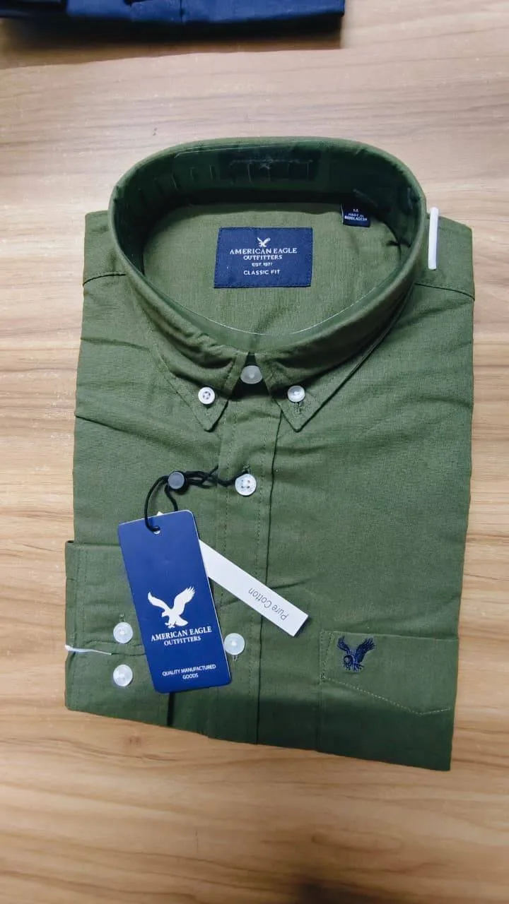 American Eagle Men’s Classic Fit Long Sleeve Cotton Shirt |. Master Copy thumbnail 8