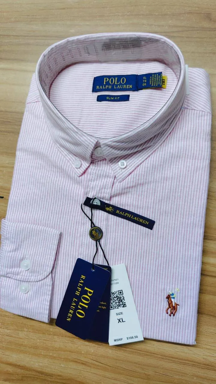 Polo Ralph Lauren Men’s Slim Fit Striped Long Sleeve Shirt – Master Copy thumbnail 4