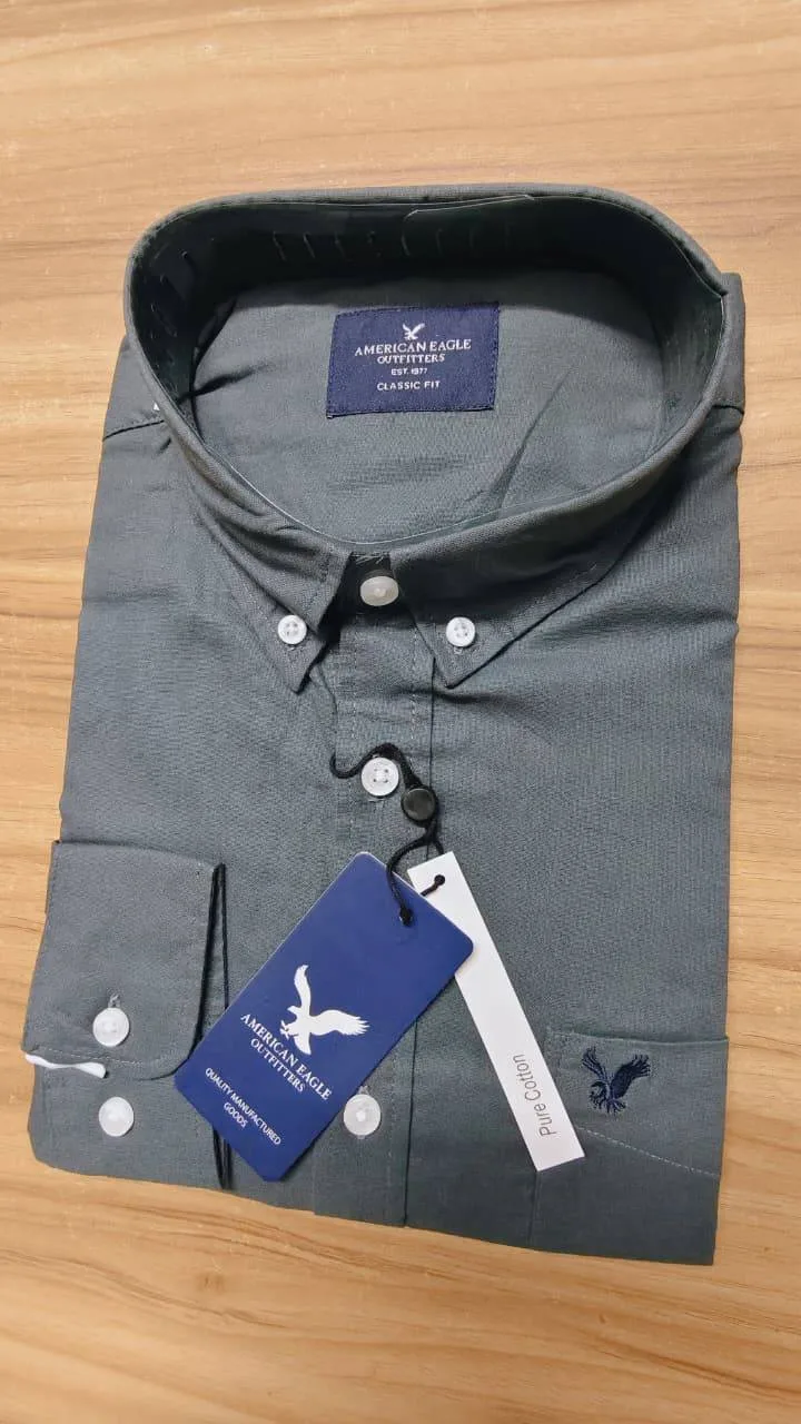 American Eagle Men’s Classic Fit Long Sleeve Cotton Shirt |. Master Copy thumbnail 12