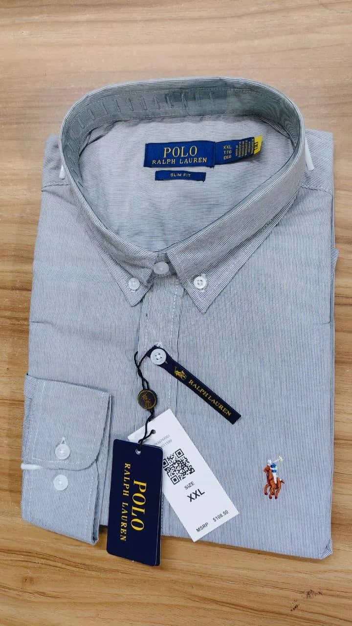 Polo Ralph Lauren Men’s Slim Fit Striped Long Sleeve Shirt – Master Copy thumbnail 8