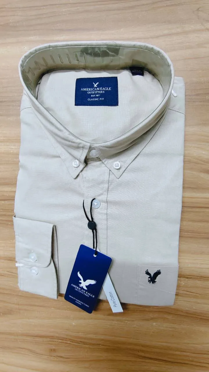 American Eagle Men’s Classic Fit Long Sleeve Cotton Shirt |. Master Copy thumbnail 4