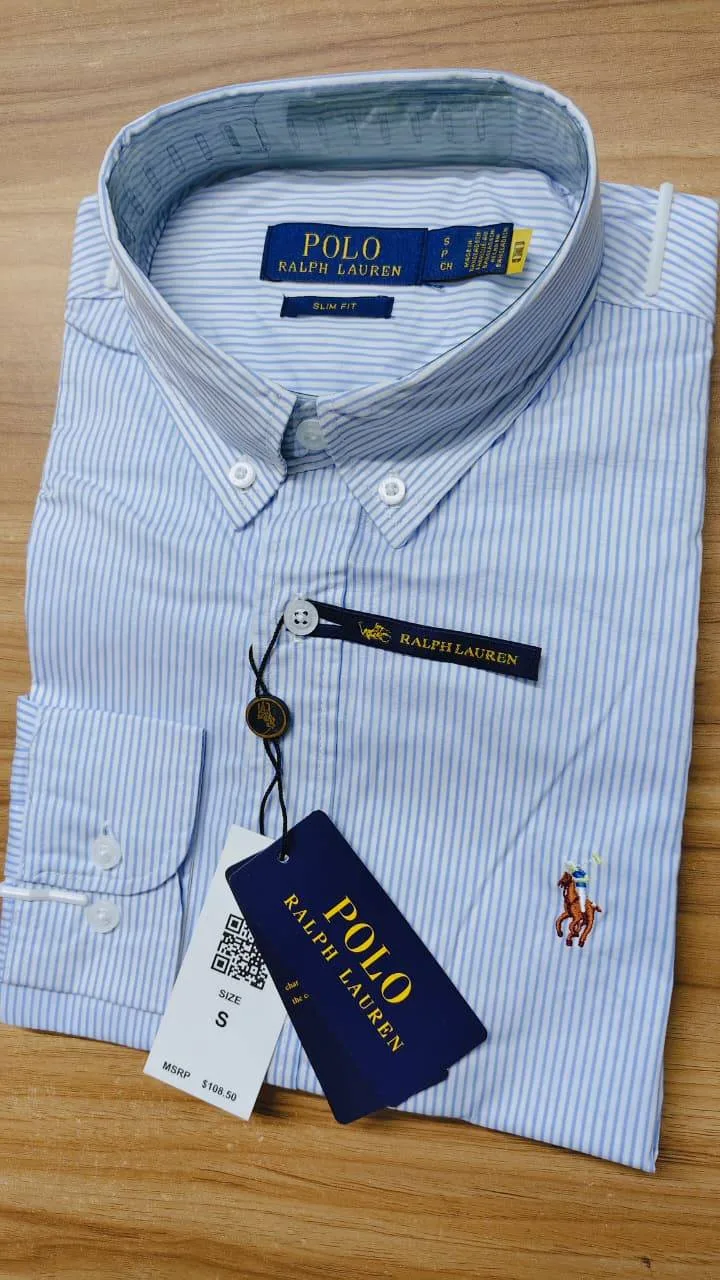 Polo Ralph Lauren Men’s Slim Fit Striped Long Sleeve Shirt – Master Copy thumbnail 5