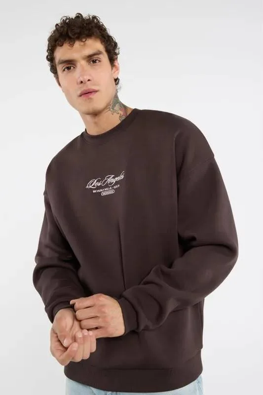 Men's FSBN Relaxed Fit Embroidered Crew Neck Sweatshirt thumbnail 3